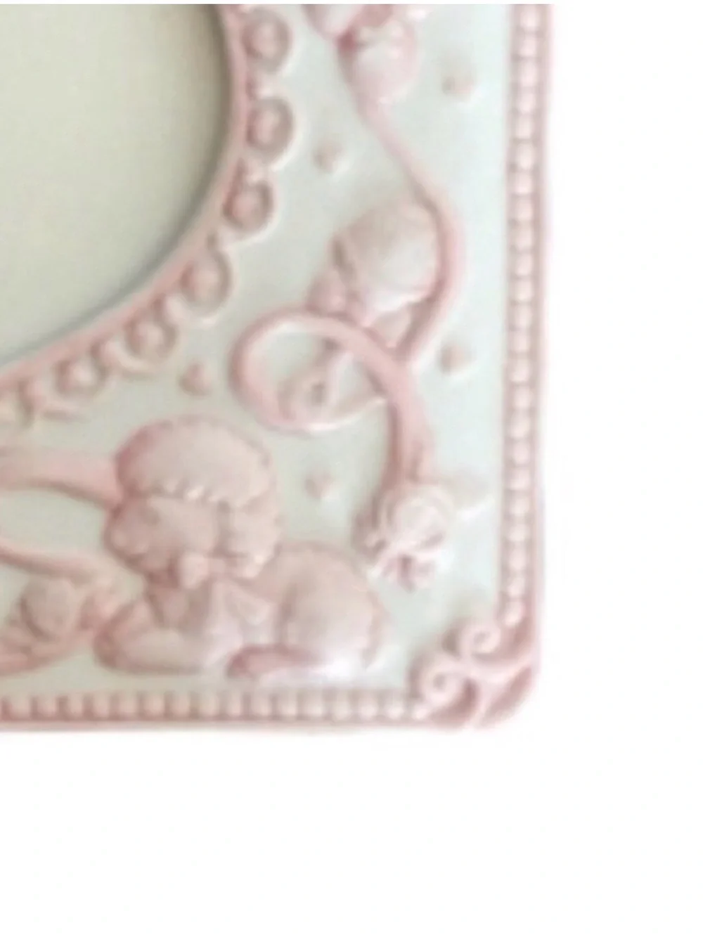 ENESCO Baby Baptism Picture Frame Bundle of Blessings Pink Ivory Vintage NWT